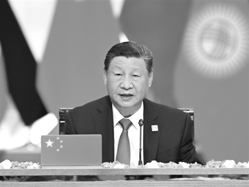 当地时间7月4日上午,国家主席习近平在阿斯塔纳独立宫出席上海合作组织成员国元首理事会第二十四次会议。新华社发